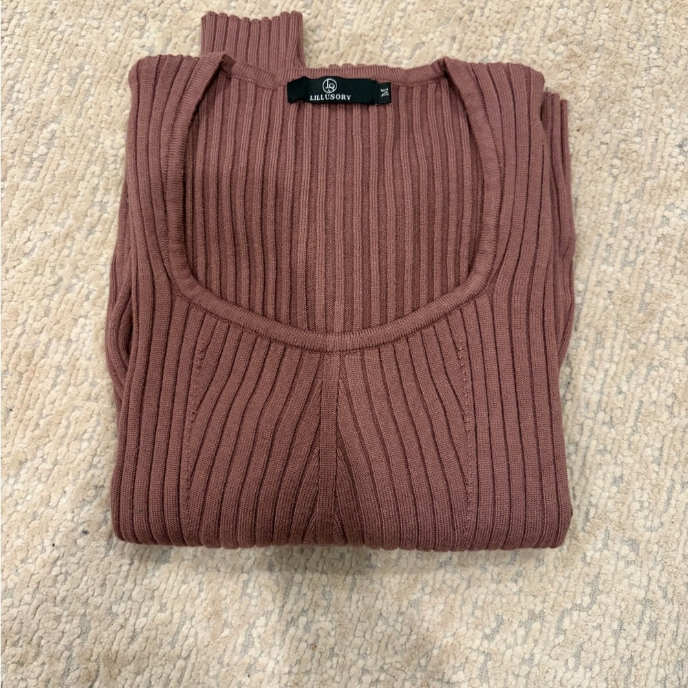Ellison Women's Ribbed Scoop Neck Sweater - Dusty Rose